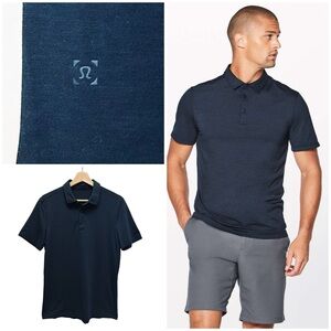 Lululemon Evolution Polo Three Button Lightweight Silverescent Nautical Navy